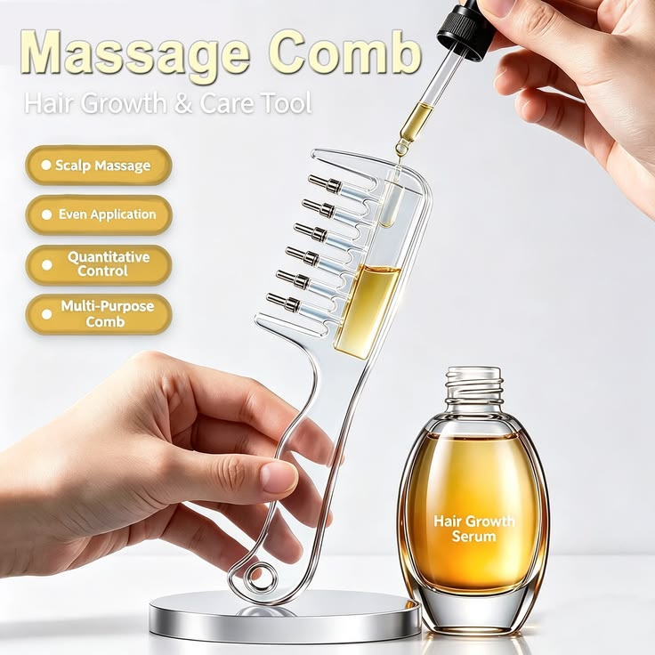Scalp Oil Applicator & Mssager Comb
