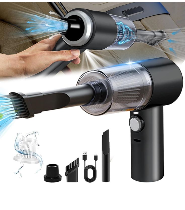 High Power 3-in-1 Wireless Portable Car & Home Vacuum Cleaner (Rechargeable)